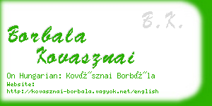 borbala kovasznai business card